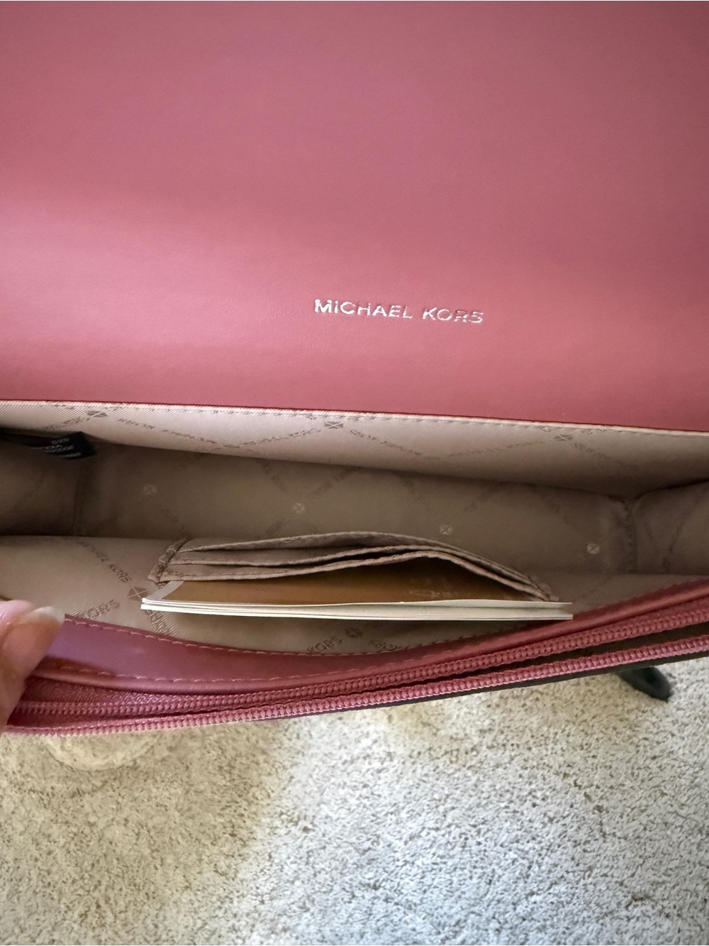 Kenneth Cole Dusty Rose Pebbled Leather Crossbody Bag - Picture 5 of 8